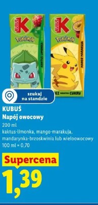 Kubuś Napój owocowy kaktus-limonka, mango-marakuja, mandarynka-brzoskwinia lub wieloowocowy