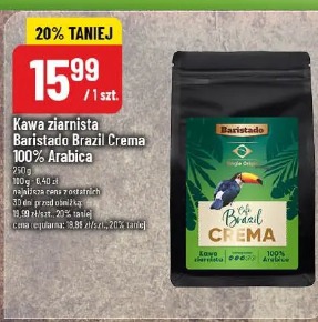 Kawa ziarnista Baristado Brazil Crema 100% Arabica