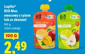 Lupilu BIO Mus owocowy z ryżem lub ze zbożami
