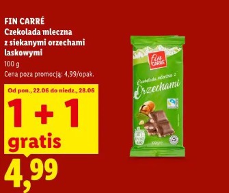 Czekolada mleczna z siekanymi orzechami 1+1