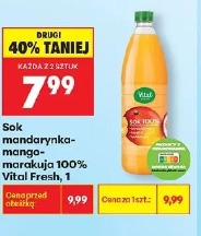 Sok mandarynka-mango-marakuja 100% Vital Fresh