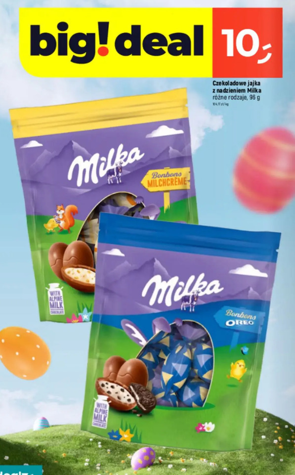 Czekoladowe jajka z nadzieniem Milka