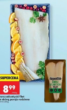 Dorsz atlantycki filet ze skórą, porcja rodzinna