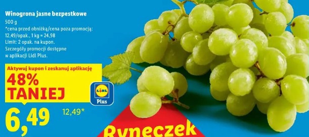 Winogrona jasne bezpestkowe