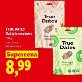 True Dates Daktyle smakowe sour apple lub sour cola