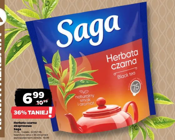 Herbata czarna ekspresowa Saga