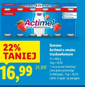 Actimel o smaku truskawkowym Danone