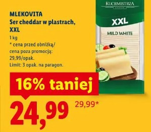 Mlekovita Ser cheddar w plastrach, XXL