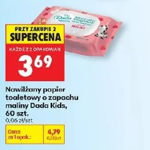 Nawilżany papier toaletowy o zapachu maliny Dada Kids