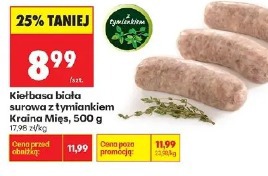 Kiełbasa biała surowa z tymiankiem Kraina Mięs