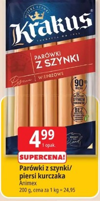 Parówki z szynki/piersi kurczaka Animex