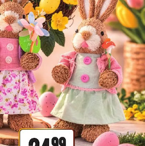 Figurka zając słomkowy różne wzory