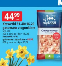 Krewetki 31-40/16-20 gotowane z ogonkiem Myfood
