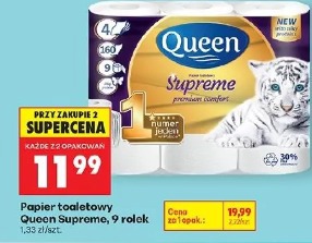 Papier toaletowy Queen Supreme, 9 rolek