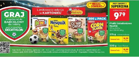 Płatki śniadaniowe Nestlé, 375 g różne rodzaje