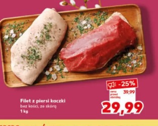 Filet z piersi kaczki bez kości, ze skórą