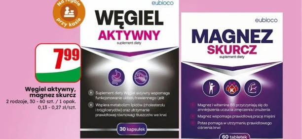Węgiel aktywny, magnez skurcz eubioco