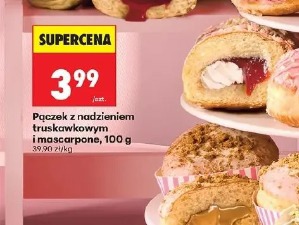Pączek z nadzieniem truskawkowym i mascarpone
