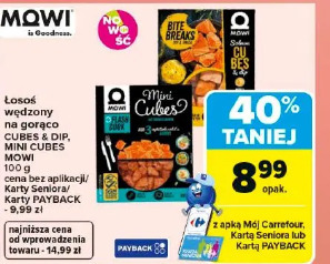 Łosoś wędzony na gorąco Cubes & Dip, Mini Cubes Mowi