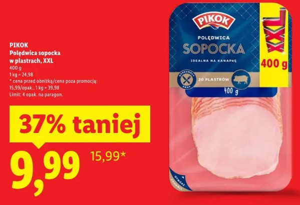 Pikok Polędwica sopocka w plastrach XXL