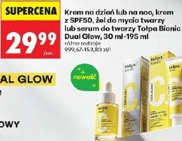 Krem na dzień lub na noc, krem z SPF50, żel do mycia twarzy lub serum do twarzy Tołpa Bionic Dual Glow