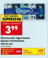 Chusteczki higieniczne Queen mentolowe