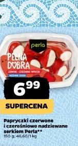 Papryczki czerwone i czereśniowe nadziewane serkiem Perla