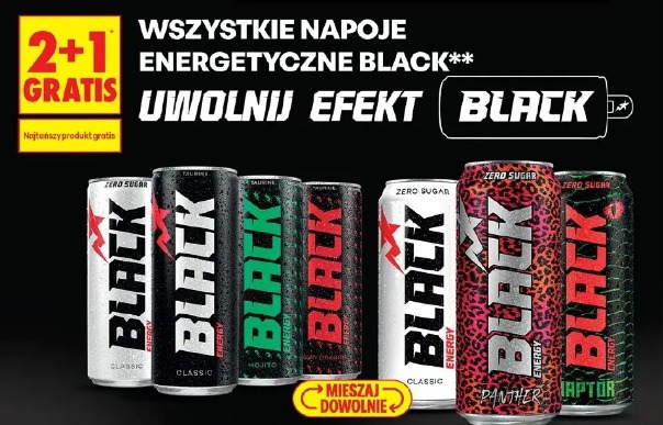 Wszystkie napoje energetyczne Black