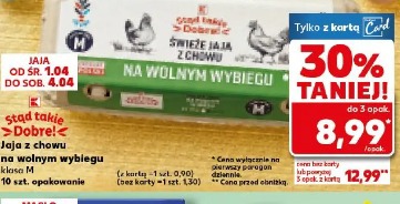 Jaja z chowu na wolnym wybiegu klasa M