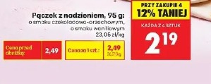 Pączek z nadzieniem o smaku czekoladowo-orzechowym, o smaku waniliowym