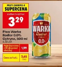 Piwo Warka Radler 0,0% Cytrynowy