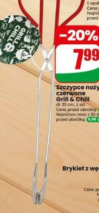 Szczypce nożycowe czerwone Grill & Chill