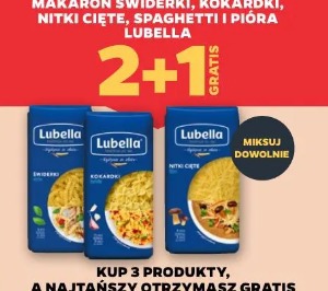 Makaron świderki, kokardki, nitki cięte, spaghetti i pióra Lubella