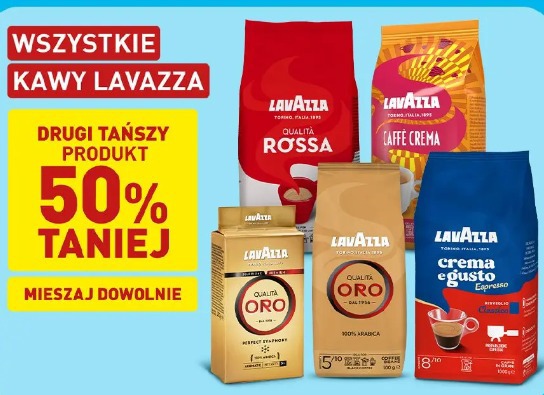 Wszystkie kawy Lavazza druga 50% taniej