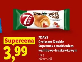 7Days Croissant Double Supermax z nadzieniem waniliowo-truskawkowym