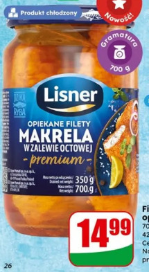 Filety z makreli opiekane Lisner