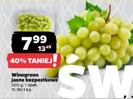 Winogrono jasne bezpestkowe