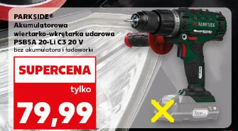 PARKSIDE Akumulatorowa wiertarko-wkrętarka udarowa PSBSA 20-Li C3 20 V