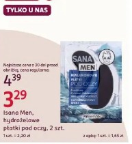 Isana Men, hydrożelowe płatki pod oczy