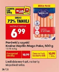 Parówki z szynki Kraina Wędlin Mega Paka