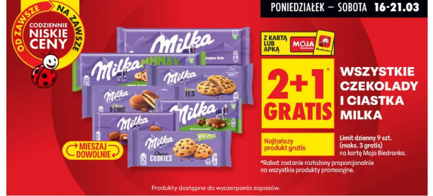 Wszystkie czekolady i ciastka Milka