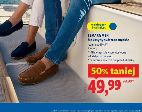 Esmara Men Mokasyny skórzane męskie