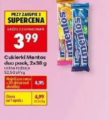Cukierki Mentos duo pack, 2x38 g