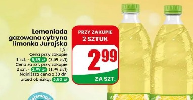 Lemoniada gazowana cytryna limonka Jurajska
