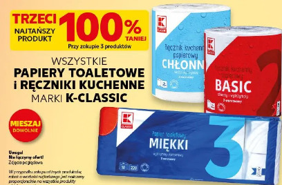 Wszystkie papiery toaletowe i ręczniki kuchenne marki K-Classic