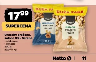 Orzechy prażone, solone XXL Sereno nerkowce
