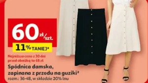 Spódnica damska, zapinana z przodu na guziki Inextenso