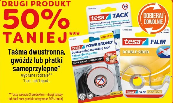 Taśma dwustronna, gwóźdź lub płatki samoprzylepne