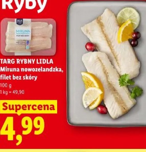 Targ Rybny Lidla Miruna nowozelandzka, filet bez skóry