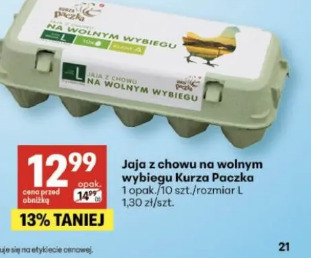 Jaja z chowu na wolnym wybiegu Kurza Paczka